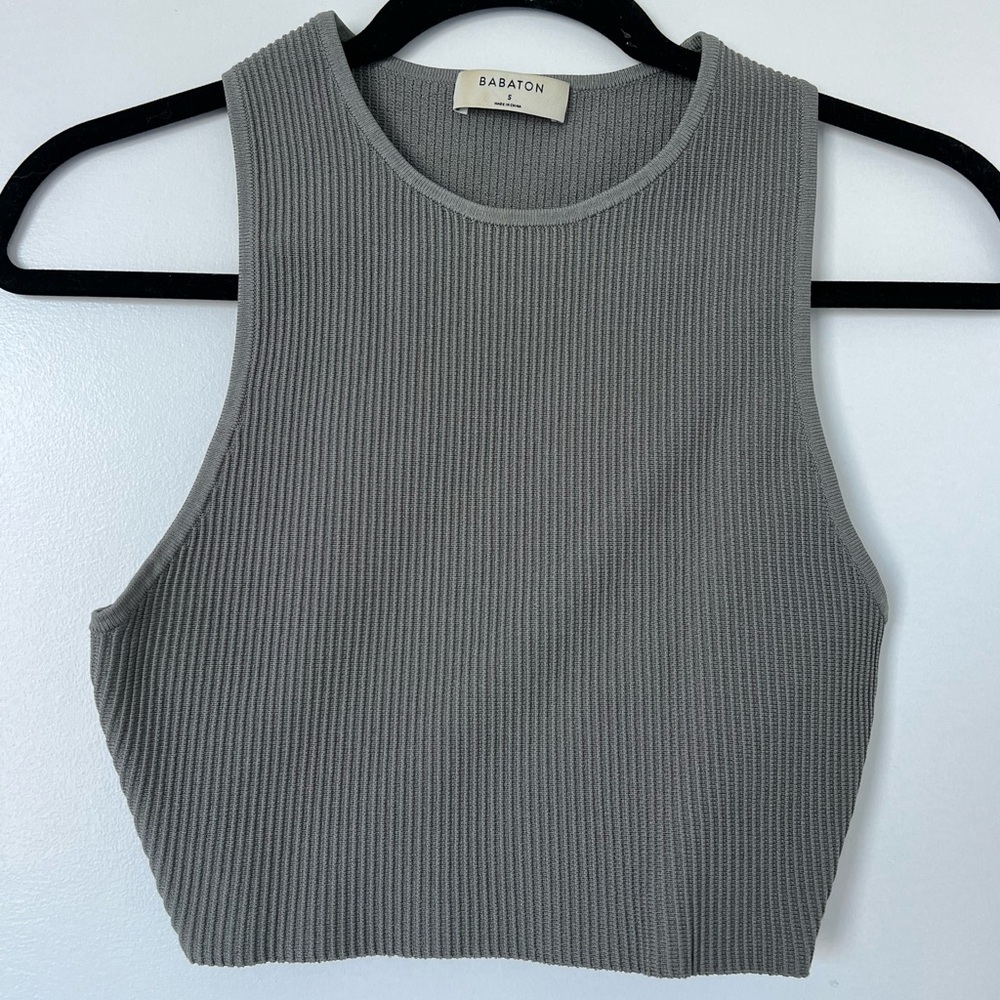 Aritzia Babaton Sculpt Knit Racer Cropped Tank